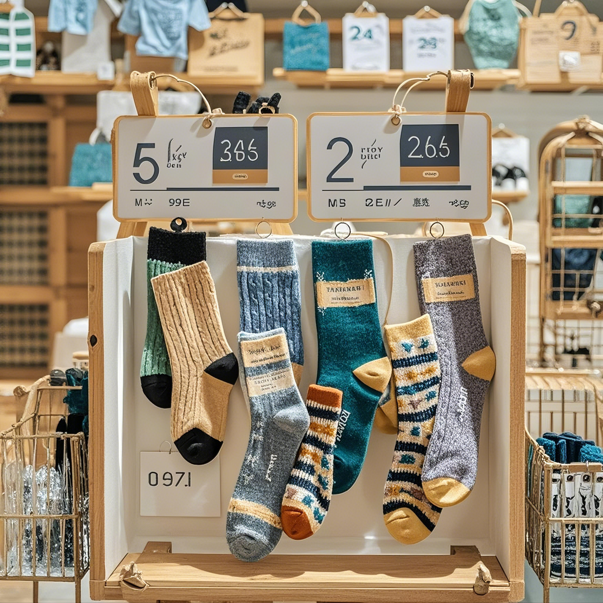 Socks price tag display board